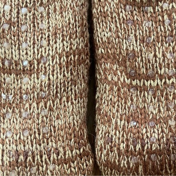 Sherpa Lined Sloth Slippers Socks Brown Size Medium - Picture 3 of 5